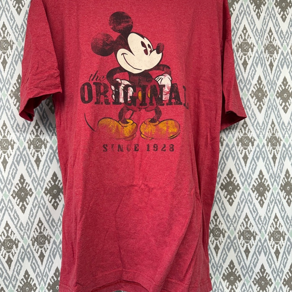 Disney Red Mickey Mouse Short Sleeve Tee